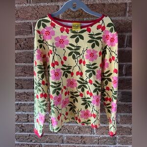 DUNS Sweden Sz 122 (6-7) Organic Cotton Rosehip Floral Print  Long Sleeve